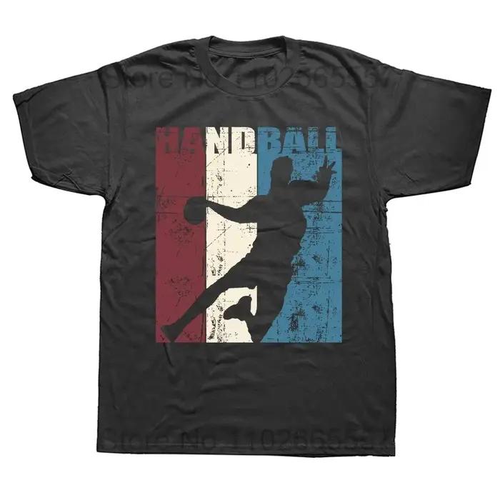 Conceptions drôles de joueur de Handball pour hommes femmes T-shirts hauts col rond à manches courtes mode t-shirt