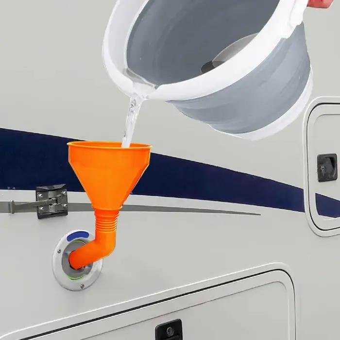 Entonnoir de remplissage d'entonnoir d'eau pour camping-car, 10l, seau pliable en silicone pour cara