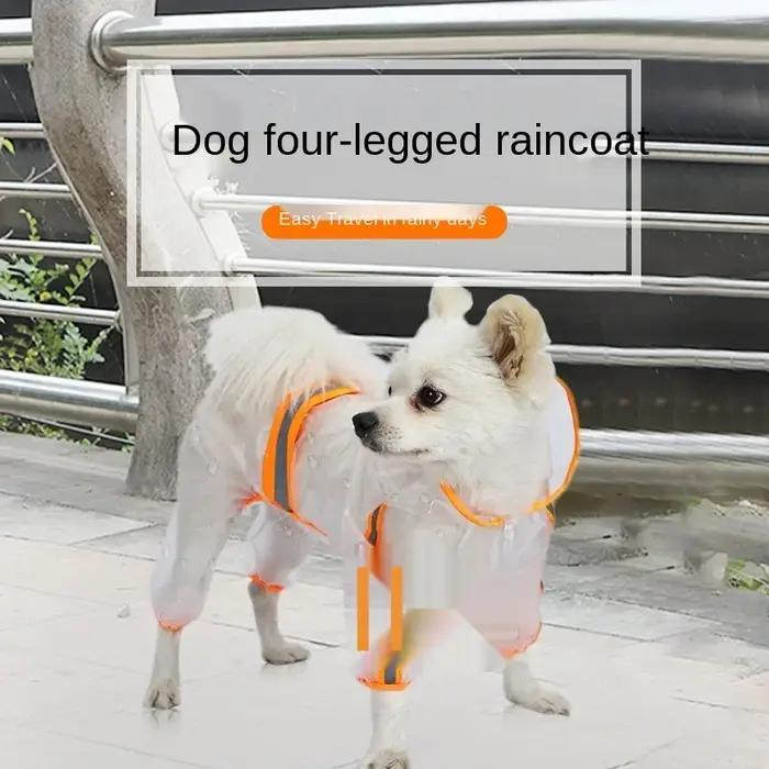 Imperméable à capuche transparent pour animaux de compagnie