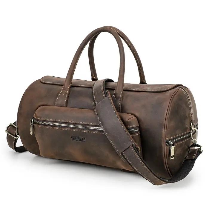 CONTACT'S-Sac à bagages fourre-tout en cuir véritable pour homme