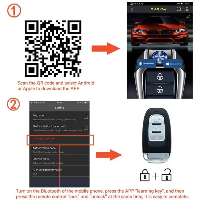 Alarme de voiture avec démarrage automatique, bouton poussoir, démarrage automatique, système d'entr