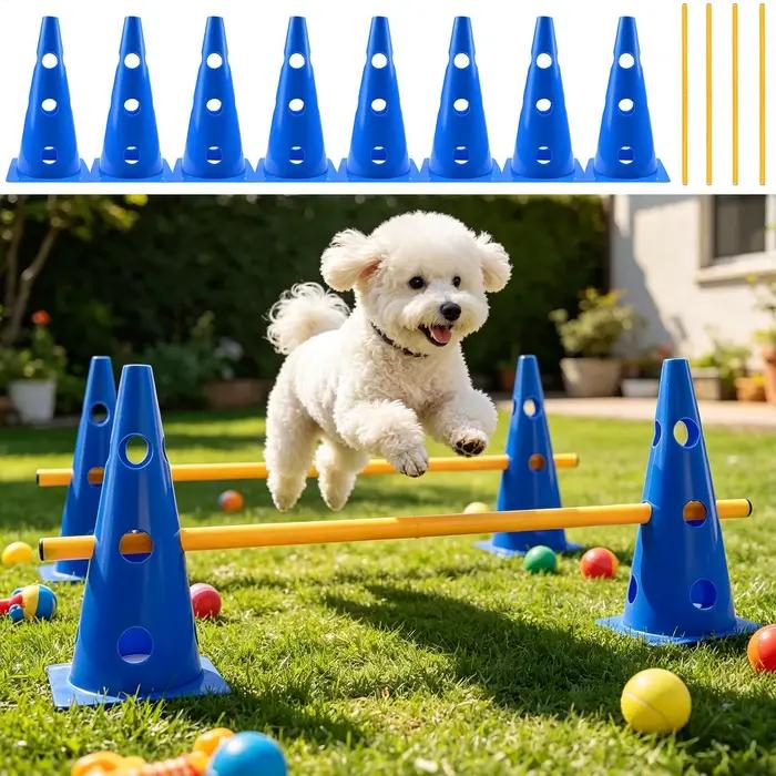 Ensemble de cônes et obstacles d'agility pour chien