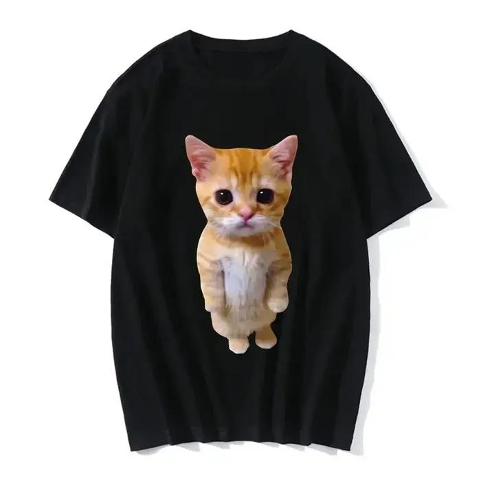 Chat drôle impression 3D femmes décontracté surdimensionné T-Shirt femmes hommes Harajuku t-shirts f