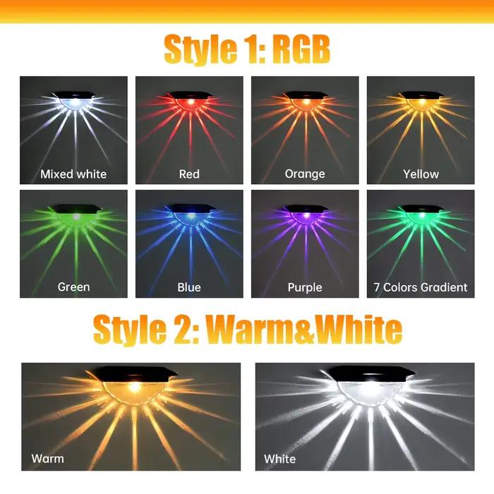 2 pièces lumières de pont solaires lumières LED imperméables extérieures pour Patio escaliers cour j