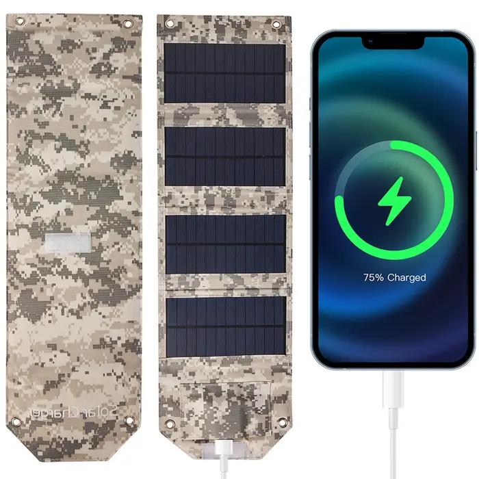 Panneau solaire pliable polyvalent pour recharger les appareils électroniques en plein air lors des voyages et expéditions en autonomie