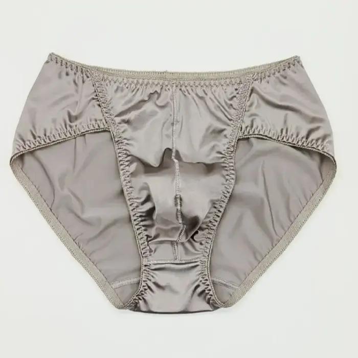 Sous-vêtements érotiques Sissy Culotte fine et soyeuse en soie glacée pour homme, tissu élastiqu