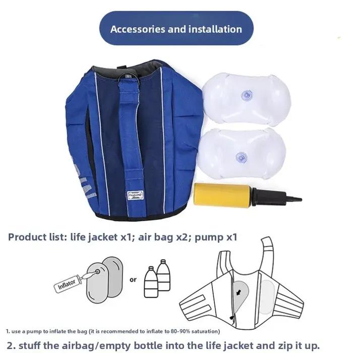 Gilet de sauvetage pour chien avec airbags