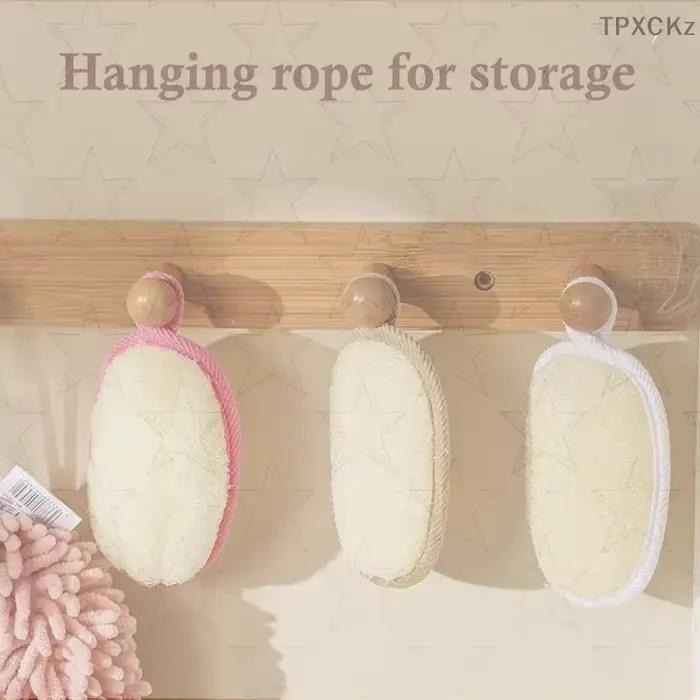 Éponge de luffa pour bain-douche ; Outil d'exfoliation naturelle ; Brosse de nettoyage de la peau douce.