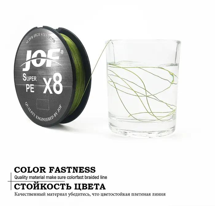 JOF X8 500M 300M 150M ligne de pêche tressée 8 brins multicolore Multifilament ligne PE d'eau salée