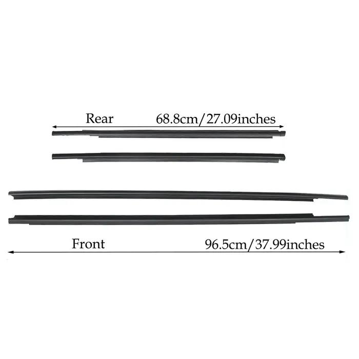 Bande d'étanchéité en caoutchouc pour vitres extérieures de voiture, 4 pièces, bande de pression éta