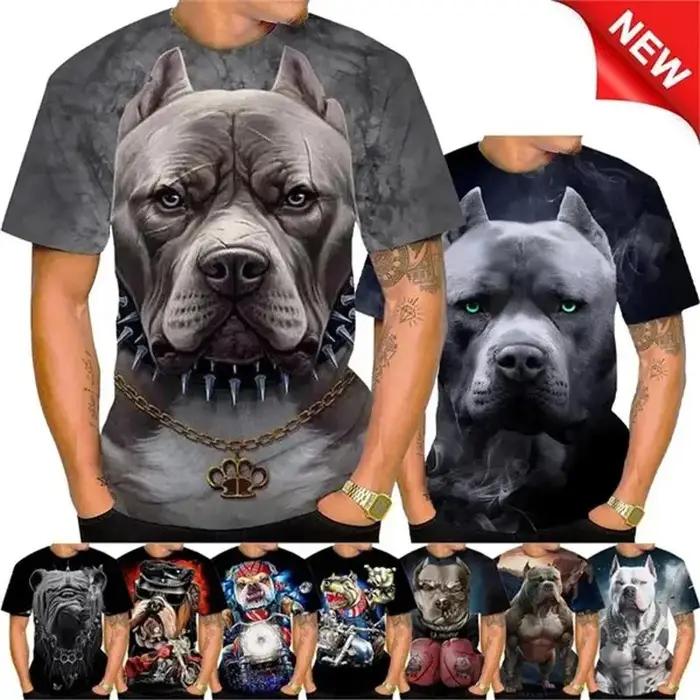 Bouledogue féroce boxe T-shirt hommes Design Cool 3D Bully Pitbull impression