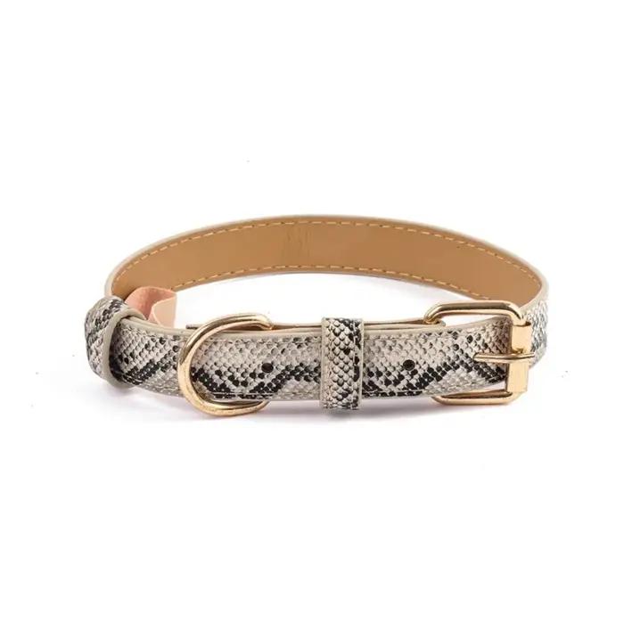 Collier de chien imprimé léopard à la mode, en cuir PU, résistant à l'usure, réglable, collier de marche pour animaux de compagnie, petits et moyens chiens