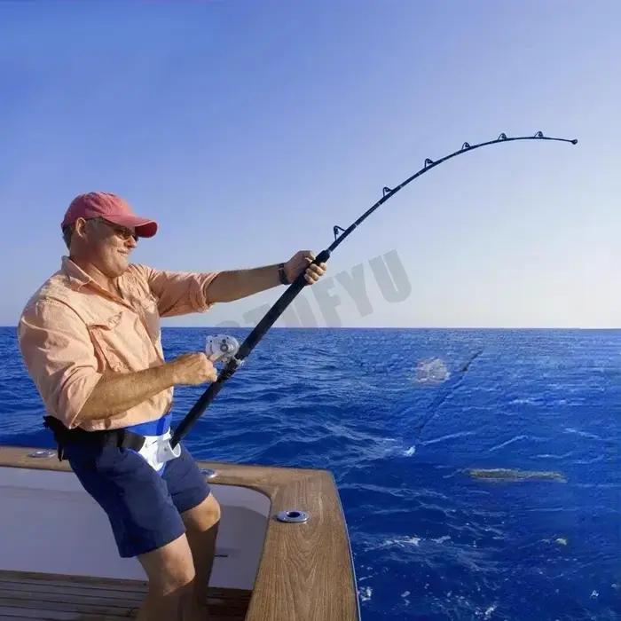 Tir de lancer longue distance en carbone pour la pêche en bateau, 50kg au-dessus du sourire, section