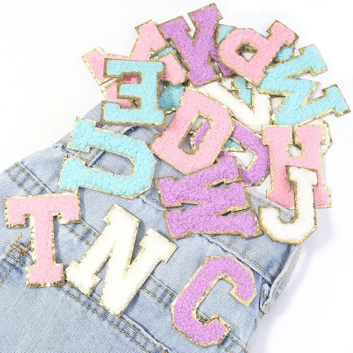 8Pcs / Lot Lettres de patch pour les vêtements Alphabet Lettre collante Sacs