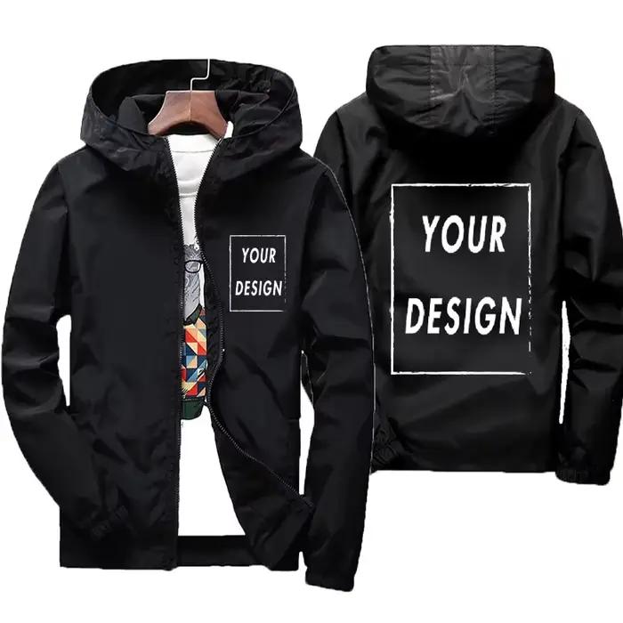 Veste d'automne avec Logo de marque personnalisé pour homme, coupe-vent chaud et imperméable, vêtements décontractés, grande taille 7Xl, vert, noir, rouge, pour l'extérieur