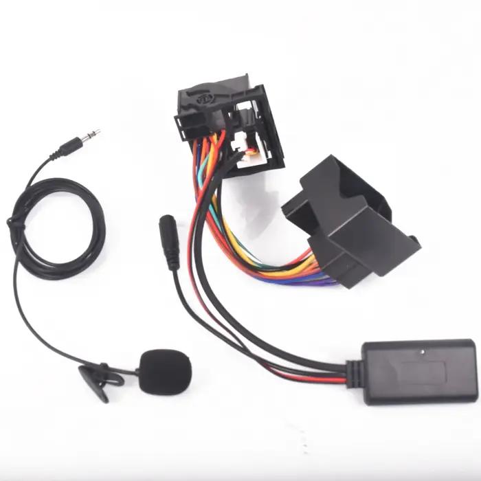 Microphone mains libres Bluetooth 5.0 pour BMW, câble audio AUX, adaptateur de grande prise, 12 broc