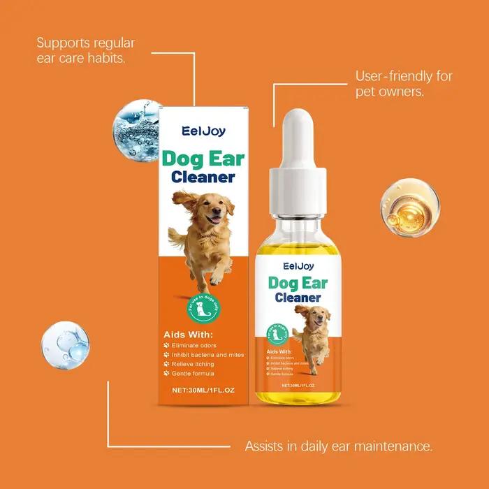 Gouttes d'oreille pour chiens et chats EelJoy non irritantes pour éliminer le cérumen et réduire les pellicules et mauvaises odeurs soins auditifs animaux de compagnie