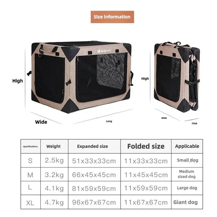 Caisse de voyage pliable pour chien