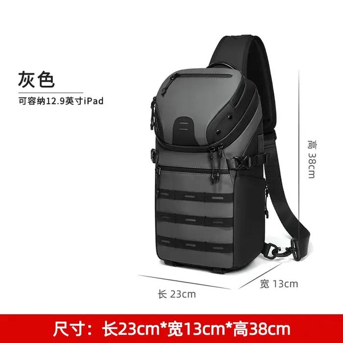 Sac à bandoulière étanche homme oxford durable avec USB pour voyage plein air travail et sports