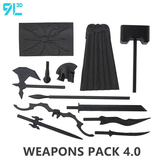 Pack d'armes 4.0 pour 9L3D Titan13 Lucky13 T13 Dummy13 figurines d'action modèles de collection pour adultes jouets de combat avec pièces interchangeables et articulations supérieures pour Noël Pâques Nouvel An Saint Valentin