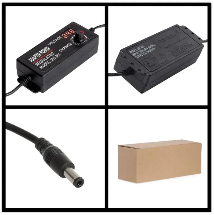 Alimentation réglable AC à DC 3V 5V 6V 9V 12V 15V 18V 24V 1A 2A 5A, adaptateur universel AC220V à 12