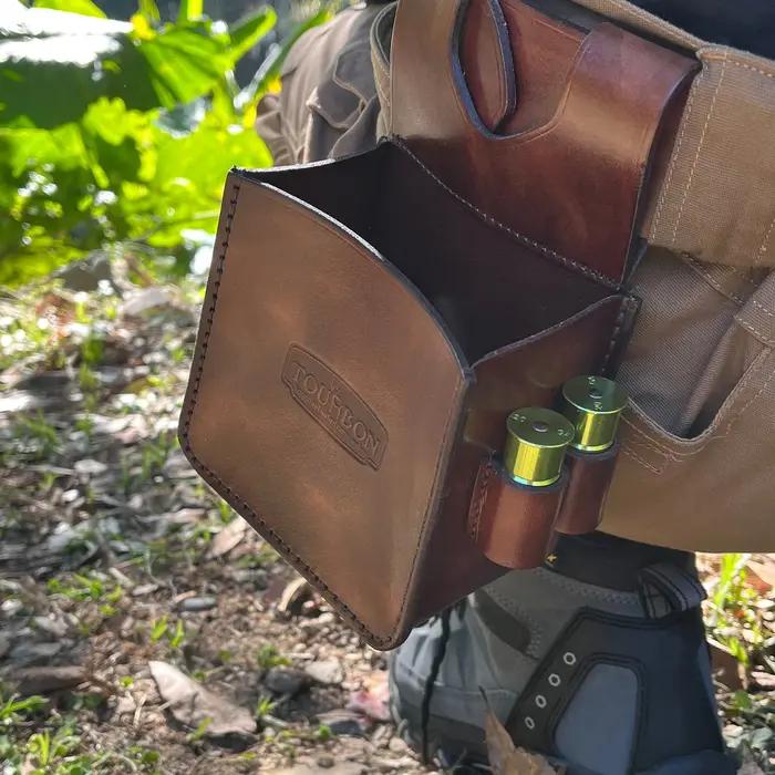 Sac d'Attache pour Munitions de Célébration avec Boucles de Balles Étui de Tir en Cuir Argenté Occasions Spéciales Tir Sportif Cadeau Passions