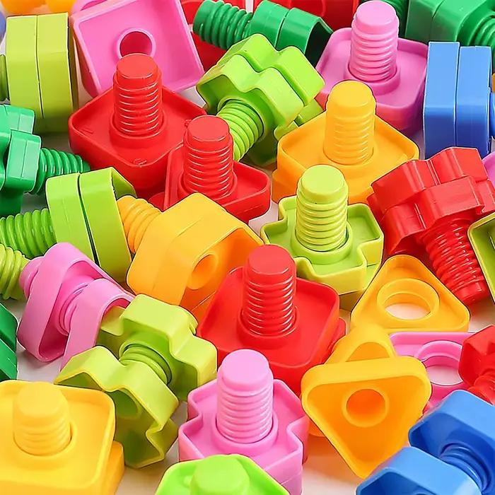 Ensemble de blocs de construction à vis, Puzzle en mosaïque créative, jouets pour enfants, insertion