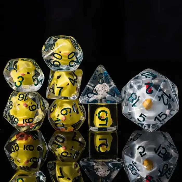 Cusdie animaux mignons DnD dés résine D4 D6 D8 D10 D % D12 D20 jeu de dés polyédriques pour D & D Pathfinder jeu de rôle Table jeux de société