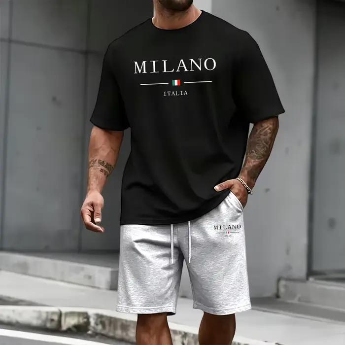 Ensemble de survêtement homme : T-shirt à manches courtes et short de sport – Collection été 2026 – Style italien –