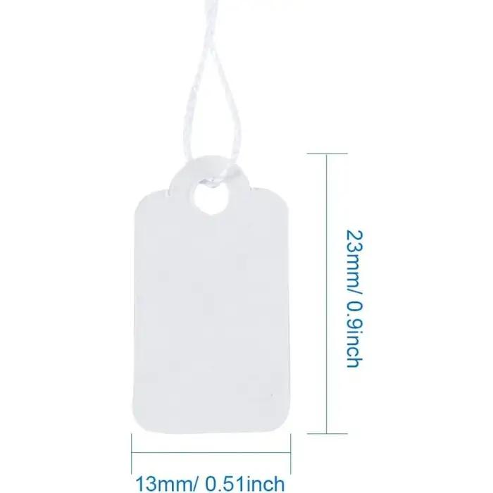 Étiquettes rectangulaires blanches de marquage de ficelle