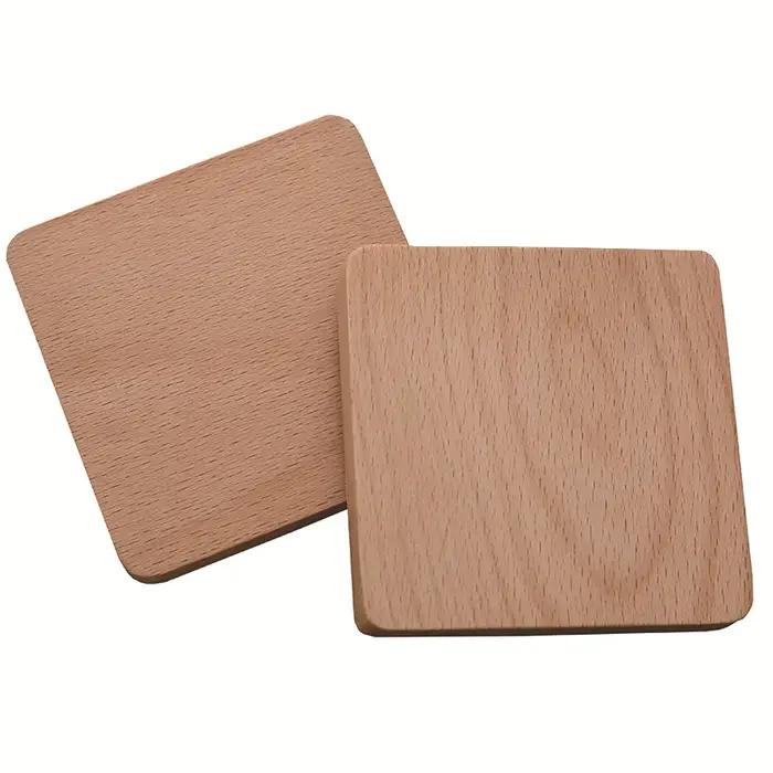 Sous-verres en bois de noyer de 8,8 cm pour verres et tasses, tapis de tasse en bois ronds et carrés
