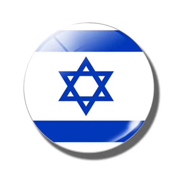 Drapeau National d'israël 30 MM aimant de réfrigérateur Souvenir pays d'asie occidentale dôme en verre autocollants