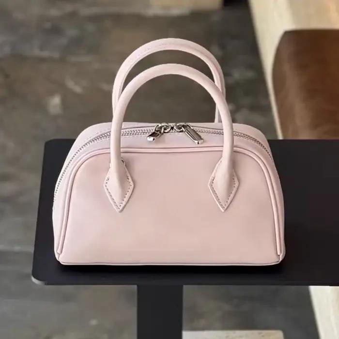 Sacs boston en cuir véritable à pois pour femmes sac à main et bourse de luxe de styliste nouveau à la mode bandoulière