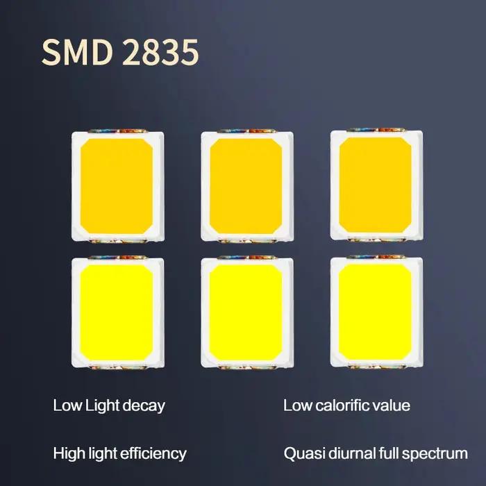 Lampe à diode électroluminescente à montage en surface ultra lumineuse, puce blanche, SMD, 100, 2835