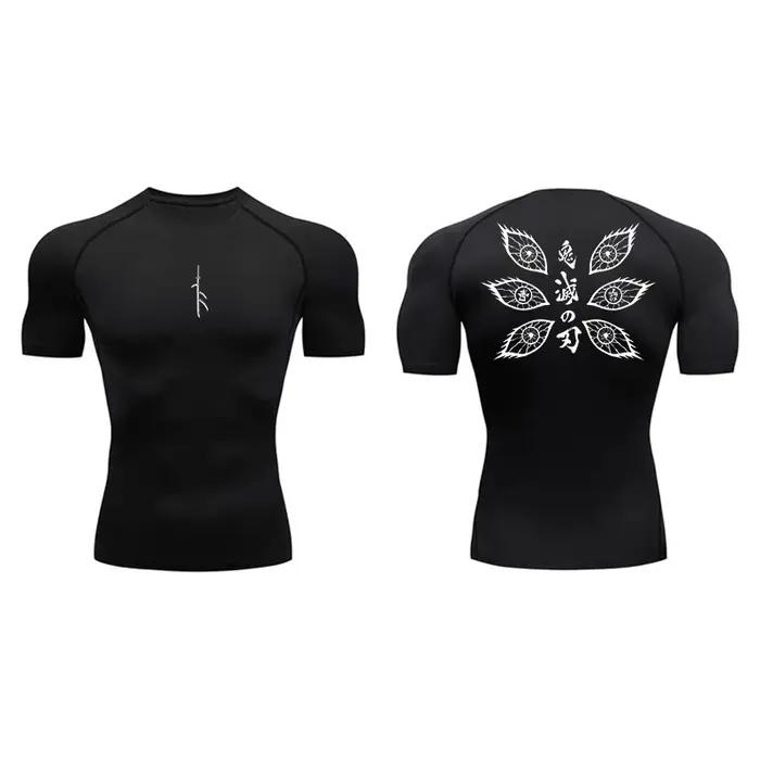 Chemise de Compression à imprimé graphique pour hommes, T-Shirt d'entraînement de gymnastique, de co