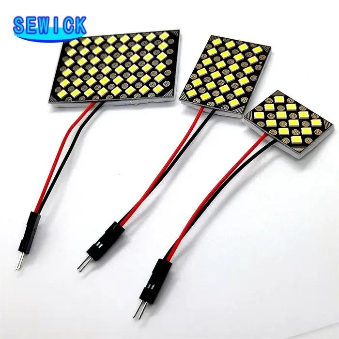 50 pièces CANBUS C5W led T10 prise 12/24/48SMD 2835 puce LED feston ampoule voiture dôme lumière Can