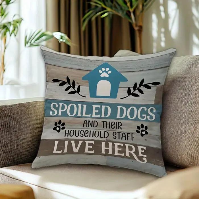 Lot de 4 Housses de Coussin avec Citations sur les Chiens