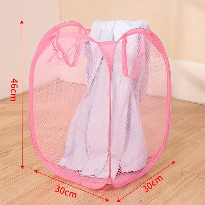 Panier de rangement en tissu éco-responsable pour tri de vêtements, pliable, idéal pour la maison et le voyage en bleu ciel, rose, bleu ou noir