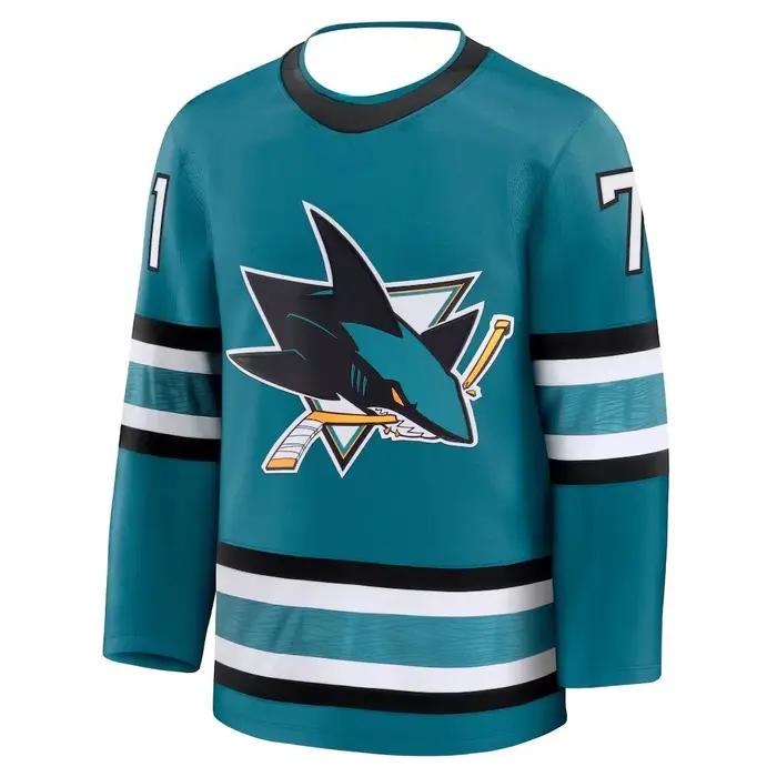 T-shirt d'entraînement de hockey sur glace à manches longues pour hommes, haut de sport respirant, i