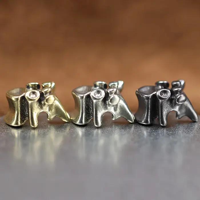 Perles de couteau en laiton en os de colonne vertébrale EDC, paracorde d'extérieur, lanière tissée à