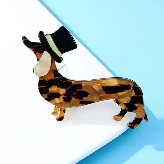 Accessoires d'animaux de mode faits à la main, broche de chien de dessin animé en acrylique, badge d