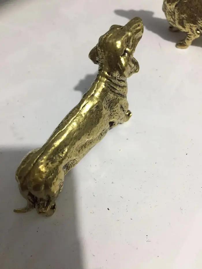 Statue de chien saucisse française en cuivre pur