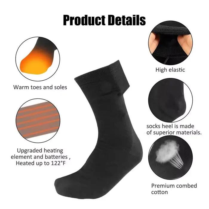 Chaussettes chauffantes électriques USB rechargeables - Température constante pour sports d'hiver et extérieur