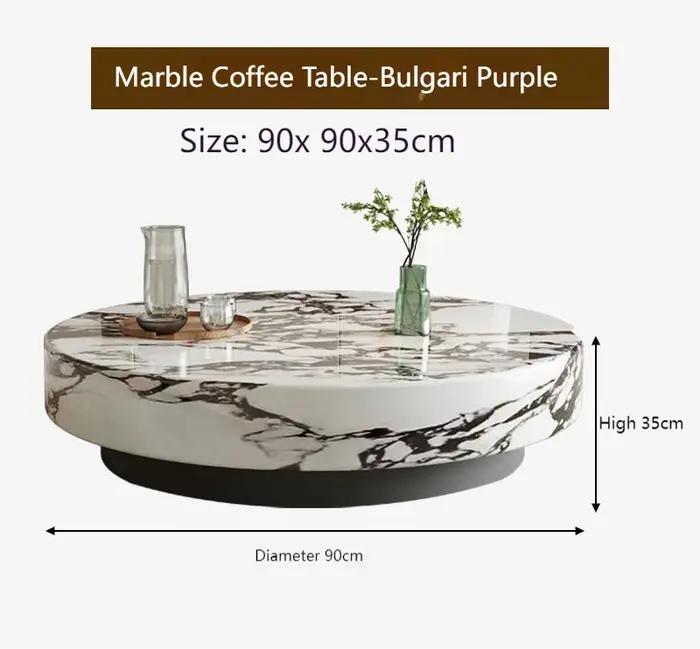 Ensemble de tables gigognes rondes en marbre italien minimaliste sur mesure