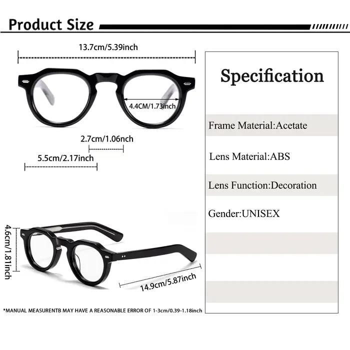 Monture de lunettes optiques rondes CATERSIDE pour hommes, monture épaisse en acétate de qualité sup
