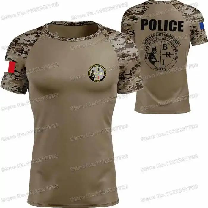Chemise Homme T-shirt BRI Police nationale française