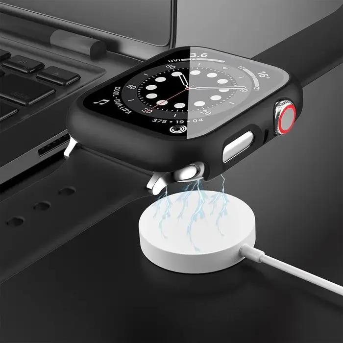 Protection écran verre trempé + coque pour Apple Watch 40-45mm compatible séries 3-9 pour chasseurs
