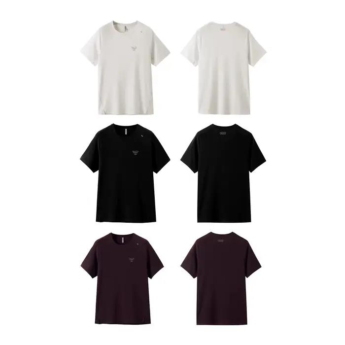 T-shirt de course en laine mérinos pour homme - Haut de sport respirant à manches courtes pour l'été