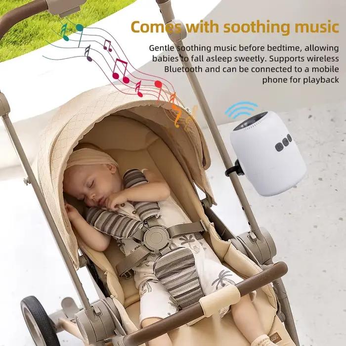 Poussette bébé mains libres, balançoire automatique, dispositif de vibration avec sons apaisants, co