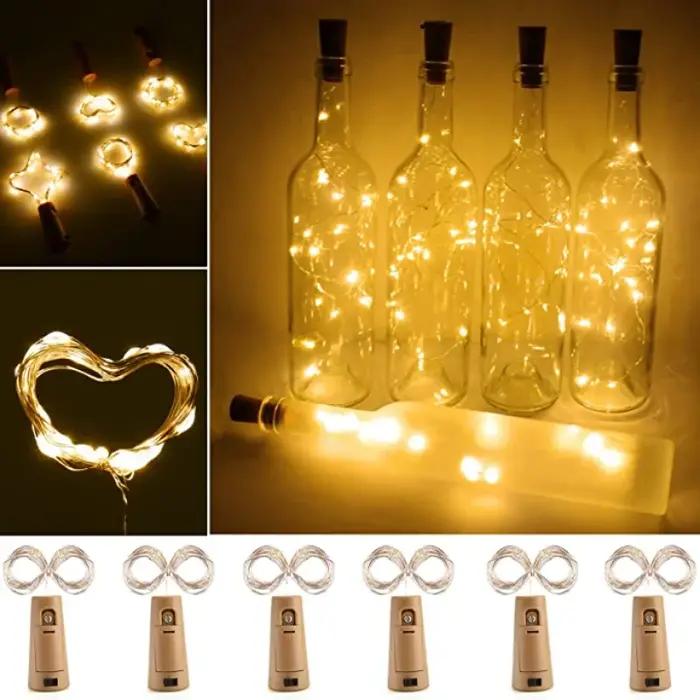 Lumières LED en liège pour bouteille de vin 1/2/3M, Mini guirlande lumineuse féerique, pour bouteill